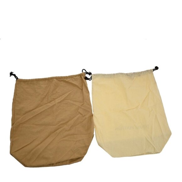 LOUIS VUITTON Logo 10 Set Dust Bag Drawstring Canvas Cotton Beige Brown - Picture 7 of 16